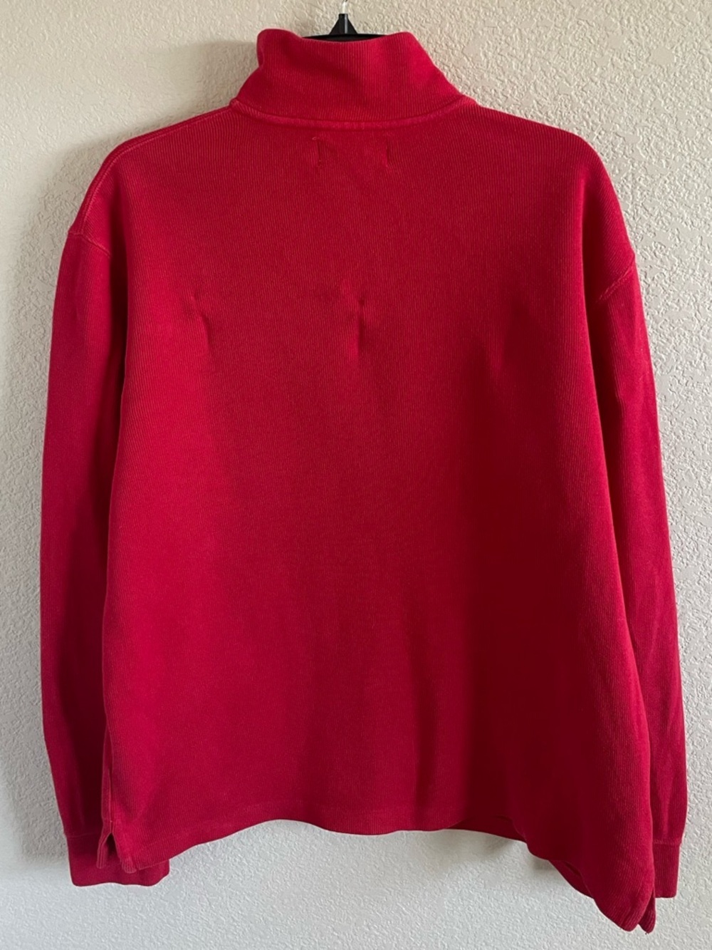 Polo Ralph Lauren Estate Rib Quarter Zip Mock Neck Pullover Sweater Med Red - Picture 2 of 12